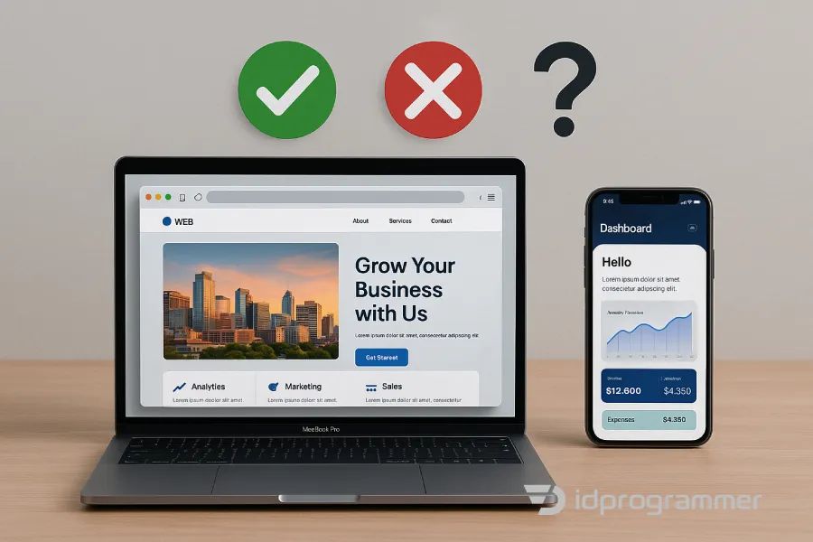 perbedaan website dan aplikasi